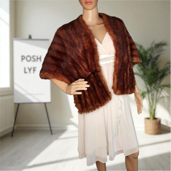 Sidney Frank Furs Vintage Shoulder Wrap Cape Mink Fur One Size - Picture 4 of 13